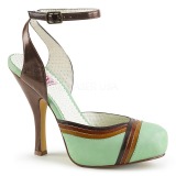 Green 11,5 cm retro vintage CUTIEPIE-01 Pinup sandals with hidden platform