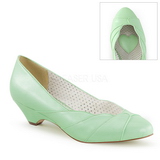 Green 4 cm retro vintage LULU-05 Pinup Pumps Shoes with Low Heels