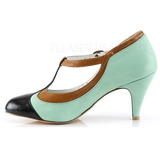 Green 8 cm retro vintage PEACH-03 Pinup Pumps Shoes with Low Heels