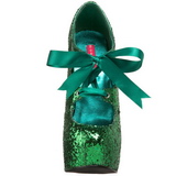 Green Glitter 14,5 cm Burlesque TEEZE-10G Platform Pumps Shoes