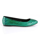 Green MERMAID-21 ballerinas flat womens shoes