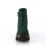 Green faux suede 11,5 cm SHAKER-52 wedge ankle boots platform black
