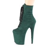 Green faux suede 20 cm FLAMINGO-1020FS2 Pole dancing ankle boots