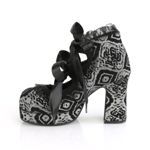 Grigio 9,5 cm DEMONIA GOTHIKA-53 scarpe plateau gotico