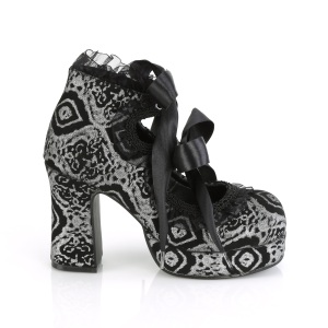 Grigio 9,5 cm DEMONIA GOTHIKA-53 scarpe plateau gotico