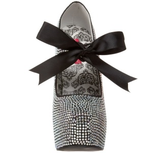 Grigio Strass Cristallo 14,5 cm Burlesque TEEZE-04R Plateau Scarpe Dcollet