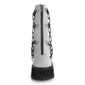Grigio Vegano 12 cm ASSAULT-66 stivaletti lolita con tacco spesso e plateau