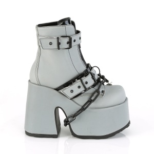 Grigio Vegano 13 cm CAMEL-205 stivaletti demoniacult con plateau