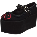 Heart canvas 8 cm CLICK-02-1 lolita shoes gothic platform shoes
