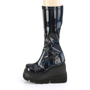 Hologram 11,5 cm SHAKER-65 demonia knee boots wedges platform