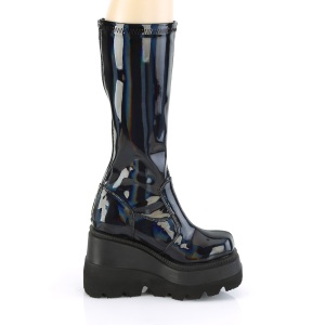 Hologram 11,5 cm SHAKER-65 demonia knee boots wedges platform