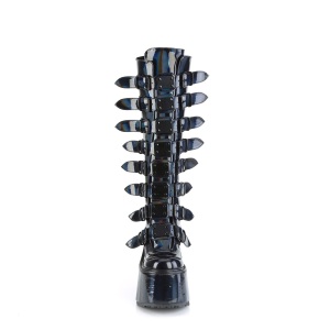 Hologram 14 cm SWING-815 buckle boots - alternative boots platform black