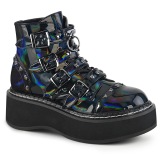Hologram 5 cm DEMONIA EMILY-315 goth ankle boots with buckles