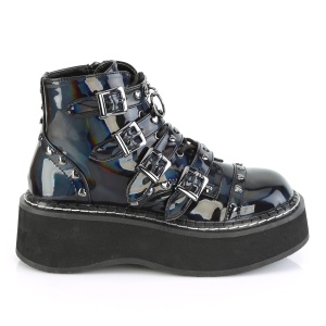 Hologram 5 cm DEMONIA EMILY-315 goth ankle boots with buckles