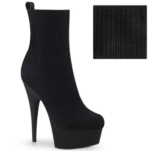 Knit sock booties 15 cm DELIGHT-1002-2 platform stretch ankle booties
