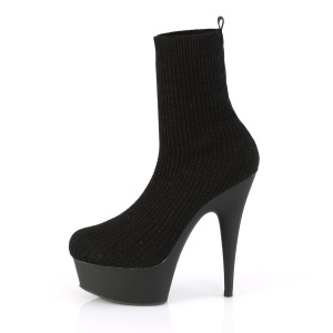 Knit sock booties 15 cm DELIGHT-1002-2 platform stretch ankle booties