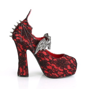 Lace Fabric 13 cm DEMON-18-2 gothic pumps with hidden platform