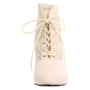 Lace fabric cream 5 cm DAME-05 Victorian ankle boots vintage