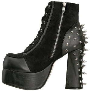 Leatherette 11,5 cm DEMONIA CHARADE-100 goth ankle boots with rivets