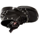 Leatherette 13 cm DEMONIA CAMEL-202 goth ankle boots with rivets