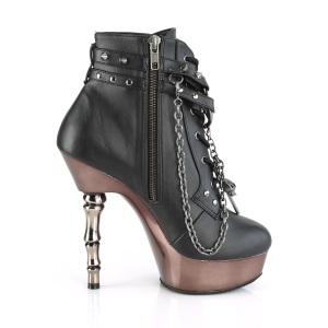Leatherette 14 cm MUERTO-1001 goth platform ankle boots