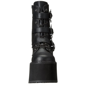 Leatherette 14 cm SWING-103 goth ankle boots wedge platform