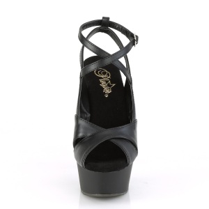 Leatherette 15 cm DELIGHT-632 platform pleaser sling back sandals