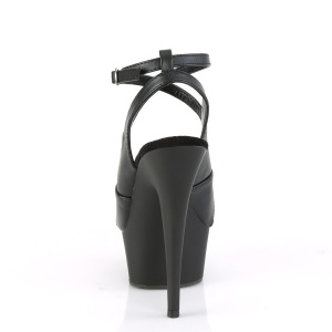 Leatherette 15 cm DELIGHT-632 platform pleaser sling back sandals