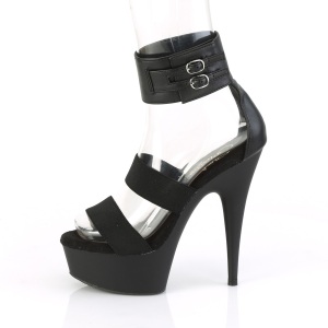 Leatherette 15 cm DELIGHT-672 pleaser high heels with ankle straps