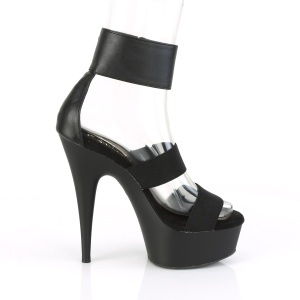 Leatherette 15 cm DELIGHT-672 pleaser high heels with ankle straps