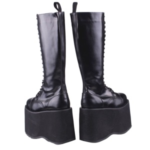 Leatherette 15 cm MEGA-602 Platform Mens Gothic Boots