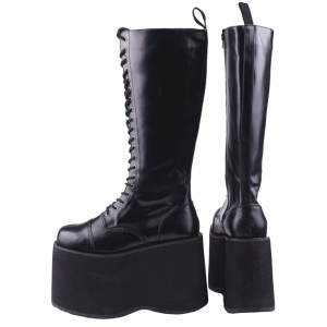 Leatherette 15 cm MEGA-602 Platform Mens Gothic Boots