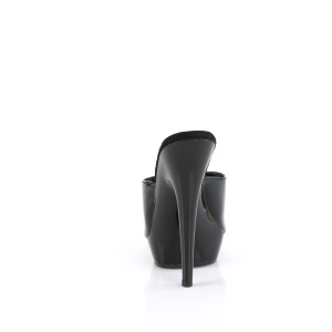 Leatherette 15 cm SULTRY-601 Black mules high heels