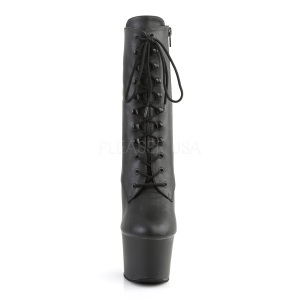 Leatherette 18 cm SKY-1020 Black lace up high heels ankle boots