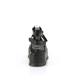 Leatherette 5 cm SLACKER-18 emo platform gladiator sandals