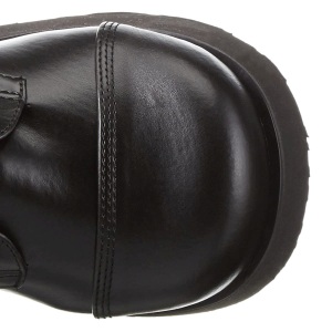 Leatherette 8,5 cm TRASHVILLE-502 Black punk boots with laces mens