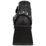 Leatherette 8 cm DEMONIA SCENE-30 goth ankle boots with buckles