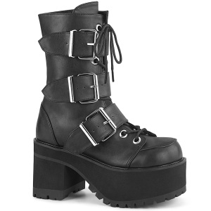 Leatherette 9,5 cm Demonia RANGER-308 gothic platform ankle boots