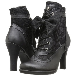 Leatherette 9,5 cm GLAM-200 Lace Up Ankle Calf Women Boots