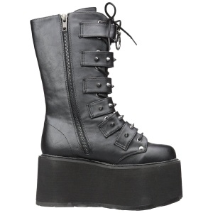 Leatherette 9 cm DAMNED-225 womens buckle boots with platform