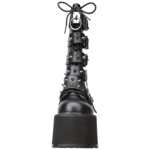 Leatherette 9 cm DAMNED-225 womens buckle boots with platform