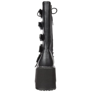 Leatherette 9 cm DAMNED-225 womens buckle boots with platform