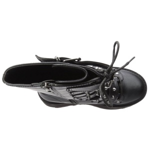 Leatherette 9 cm DAMNED-225 womens buckle boots with platform