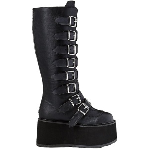 Leatherette 9 cm DAMNED-318 womens buckle boots with platform