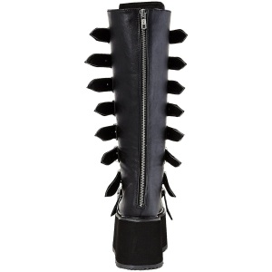 Leatherette 9 cm DAMNED-318 womens buckle boots with platform
