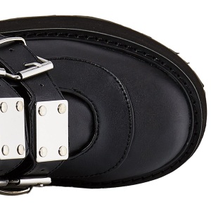 Leatherette 9 cm DAMNED-318 womens buckle boots with platform