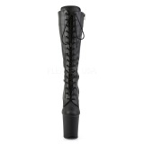 Leatherette Black 20 cm FLAMINGO-2023 laced womens boots with platform