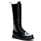 Leatherette Black DEFIANT-400 Mens Lace Up Boots