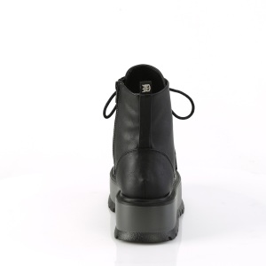 Leatherette boots 5 cm SLACKER-55 Black lace up ankle boots