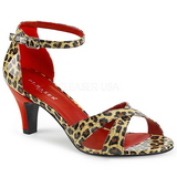 Leopard Leatherette 7,5 cm DIVINE-435 big size sandals womens